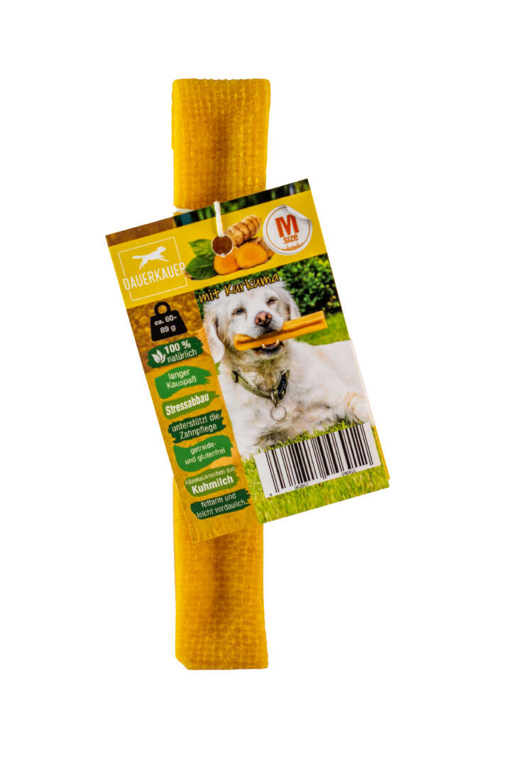 DAUERKAUER Hunde-Käsekauknochen mit Kurkuma